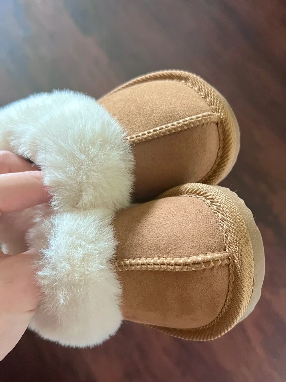 Cat & Jack Toddler Piper Faux Fur Cuff Scuff Slippers NWOT